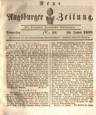 Neue Augsburger Zeitung Donnerstag 28. Januar 1830