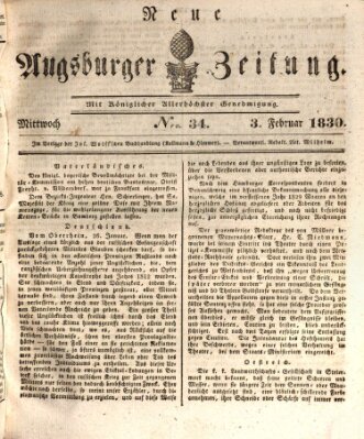 Neue Augsburger Zeitung Mittwoch 3. Februar 1830