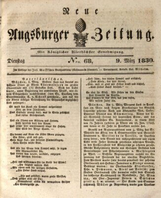 Neue Augsburger Zeitung Dienstag 9. März 1830