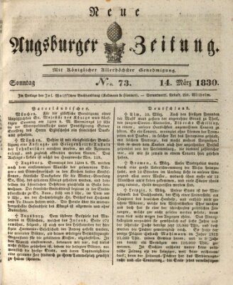 Neue Augsburger Zeitung Sonntag 14. März 1830