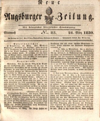 Neue Augsburger Zeitung Mittwoch 24. März 1830