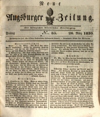 Neue Augsburger Zeitung Freitag 26. März 1830