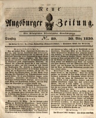 Neue Augsburger Zeitung Dienstag 30. März 1830