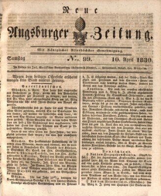 Neue Augsburger Zeitung Samstag 10. April 1830