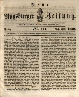 Neue Augsburger Zeitung Freitag 23. April 1830