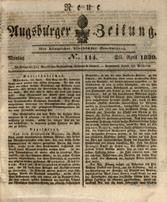 Neue Augsburger Zeitung Montag 26. April 1830