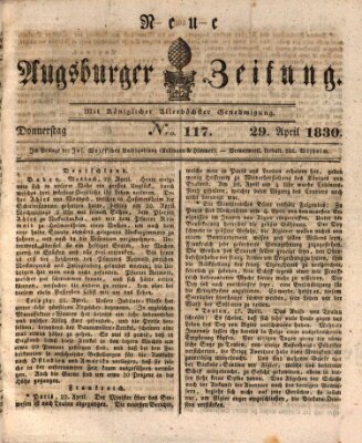 Neue Augsburger Zeitung Donnerstag 29. April 1830