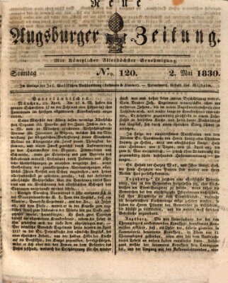 Neue Augsburger Zeitung Sonntag 2. Mai 1830