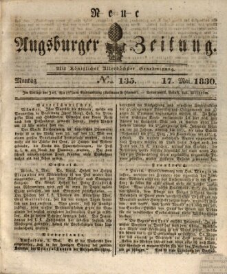 Neue Augsburger Zeitung Montag 17. Mai 1830