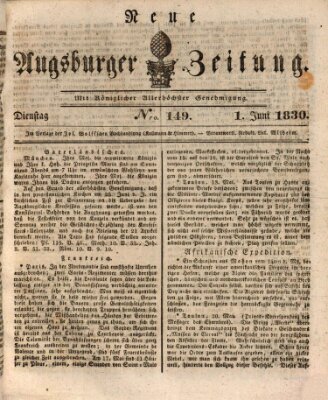 Neue Augsburger Zeitung Dienstag 1. Juni 1830