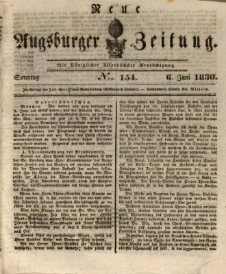 Neue Augsburger Zeitung Sonntag 6. Juni 1830