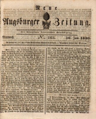 Neue Augsburger Zeitung Mittwoch 16. Juni 1830