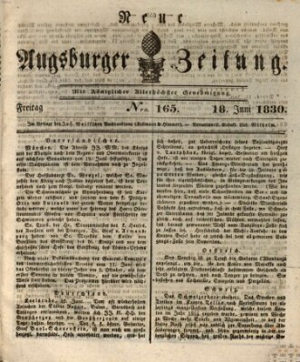 Neue Augsburger Zeitung Freitag 18. Juni 1830