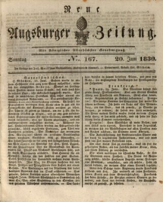 Neue Augsburger Zeitung Sonntag 20. Juni 1830