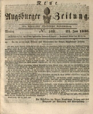 Neue Augsburger Zeitung Montag 21. Juni 1830