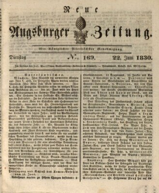 Neue Augsburger Zeitung Dienstag 22. Juni 1830