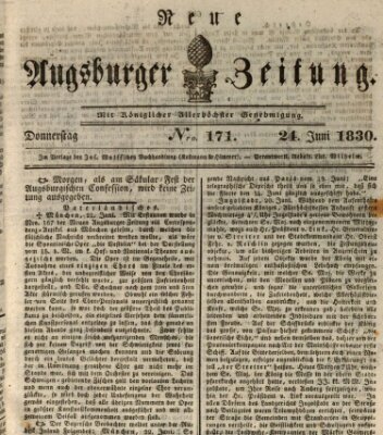 Neue Augsburger Zeitung Donnerstag 24. Juni 1830