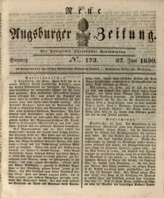 Neue Augsburger Zeitung Sonntag 27. Juni 1830