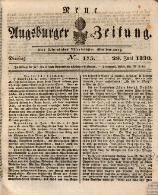 Neue Augsburger Zeitung Dienstag 29. Juni 1830