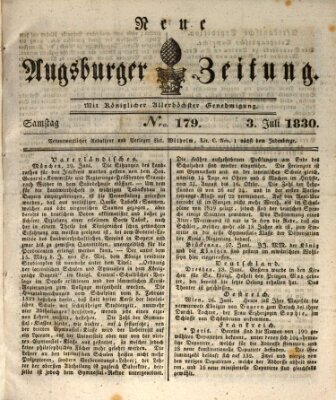 Neue Augsburger Zeitung Samstag 3. Juli 1830