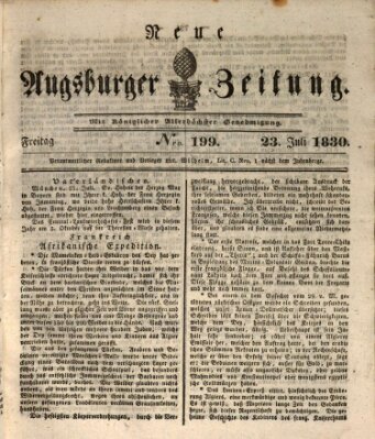 Neue Augsburger Zeitung Freitag 23. Juli 1830