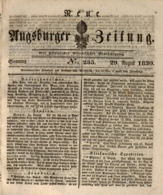 Neue Augsburger Zeitung Sonntag 29. August 1830