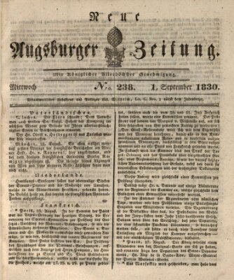 Neue Augsburger Zeitung Mittwoch 1. September 1830