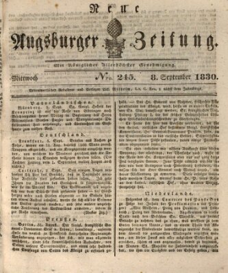 Neue Augsburger Zeitung Mittwoch 8. September 1830