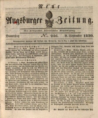 Neue Augsburger Zeitung Donnerstag 9. September 1830