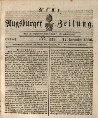 Neue Augsburger Zeitung Samstag 11. September 1830