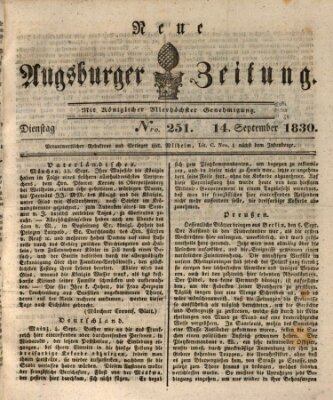 Neue Augsburger Zeitung Dienstag 14. September 1830