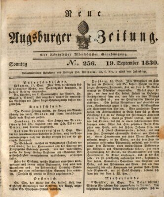 Neue Augsburger Zeitung Sonntag 19. September 1830