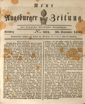 Neue Augsburger Zeitung Sonntag 26. September 1830