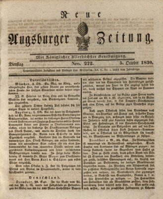 Neue Augsburger Zeitung Dienstag 5. Oktober 1830