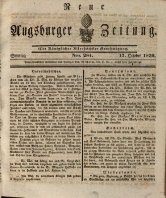 Neue Augsburger Zeitung Sonntag 17. Oktober 1830