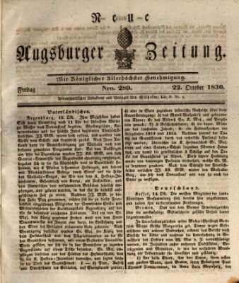 Neue Augsburger Zeitung Freitag 22. Oktober 1830