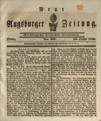 Neue Augsburger Zeitung Dienstag 26. Oktober 1830