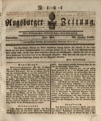 Neue Augsburger Zeitung Donnerstag 28. Oktober 1830