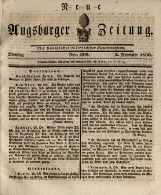 Neue Augsburger Zeitung Dienstag 2. November 1830