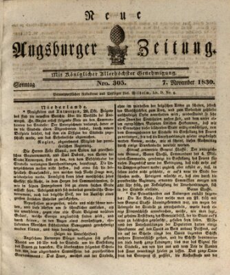 Neue Augsburger Zeitung Sonntag 7. November 1830