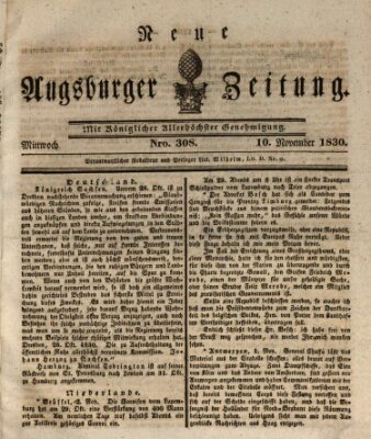 Neue Augsburger Zeitung Mittwoch 10. November 1830