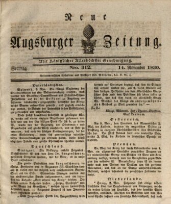 Neue Augsburger Zeitung Sonntag 14. November 1830