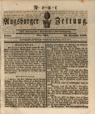 Neue Augsburger Zeitung Freitag 26. November 1830