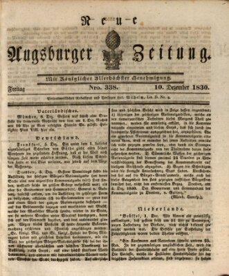 Neue Augsburger Zeitung Freitag 10. Dezember 1830