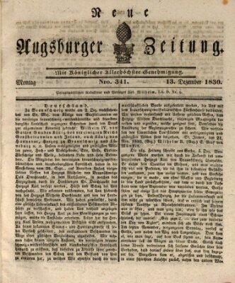 Neue Augsburger Zeitung Montag 13. Dezember 1830