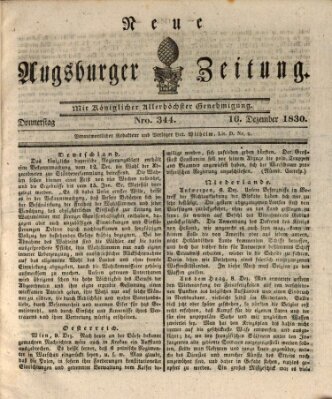 Neue Augsburger Zeitung Donnerstag 16. Dezember 1830