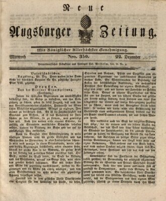 Neue Augsburger Zeitung Mittwoch 22. Dezember 1830