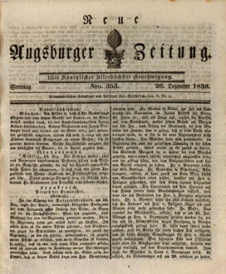 Neue Augsburger Zeitung Sonntag 26. Dezember 1830