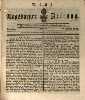 Neue Augsburger Zeitung Donnerstag 6. Januar 1831