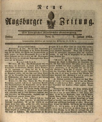 Neue Augsburger Zeitung Freitag 7. Januar 1831